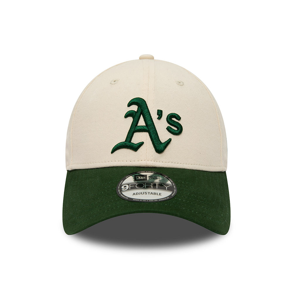 New Era 9FORTY Oakland Athletics Baseball Cap - MLB - Cream-Dark Green