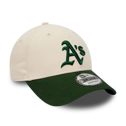 New Era 9FORTY Oakland Athletics Baseball Cap - MLB - Cream-Dark Green