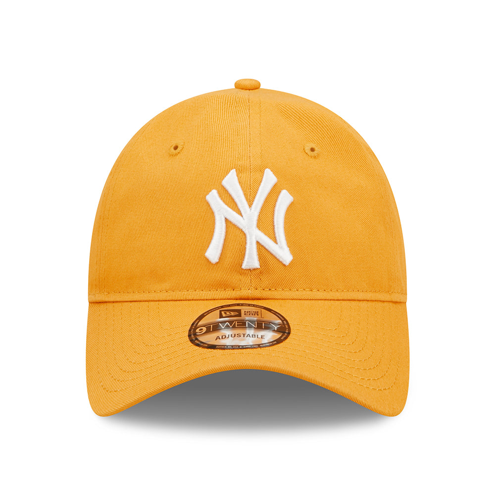 New Era 9TWENTY New York Yankees Baseball Cap - MLB League Essential - Mustard-White