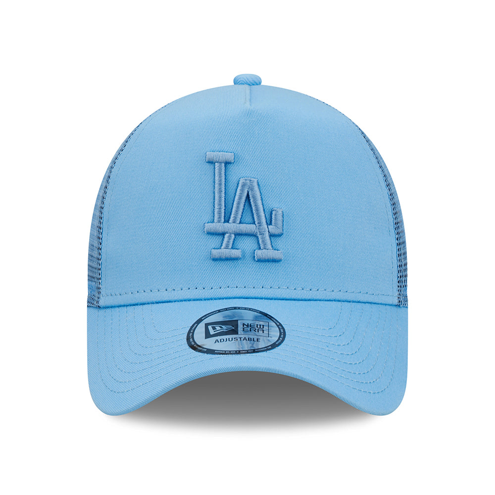 New Era 9FORTY L.A. Dodgers A-Frame Trucker Cap - MLB Tonal Mesh - Sky Blue