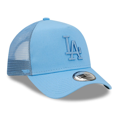 New Era 9FORTY L.A. Dodgers A-Frame Trucker Cap - MLB Tonal Mesh - Sky Blue