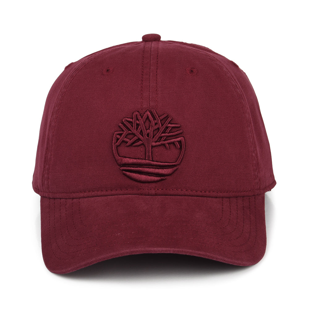 Timberland Hats Soundview Cotton Canvas Baseball Cap - Burgundy