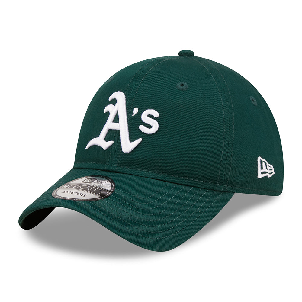 New Era 9TWENTY Oakland Athletics Baseball Cap - MLB League Essential - Dark Green-White