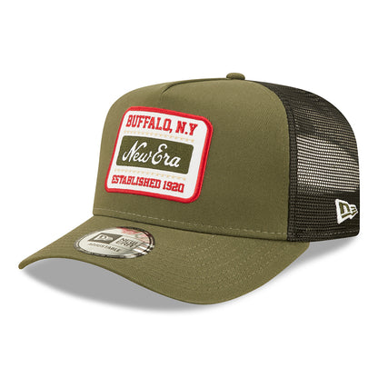 New Era State Patch A-Frame Trucker Cap - Olive