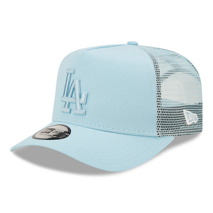 New Era L.A. Dodgers A-Frame Trucker Cap - MLB Tonal Mesh - Light Blue