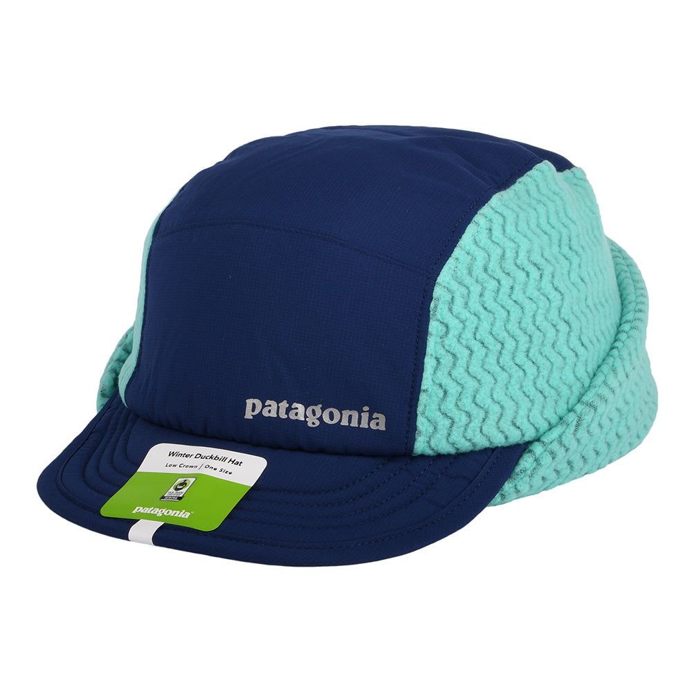 Patagonia Hats Winter Duckbill Baseball Cap With Earflaps - Navy-Turquoise