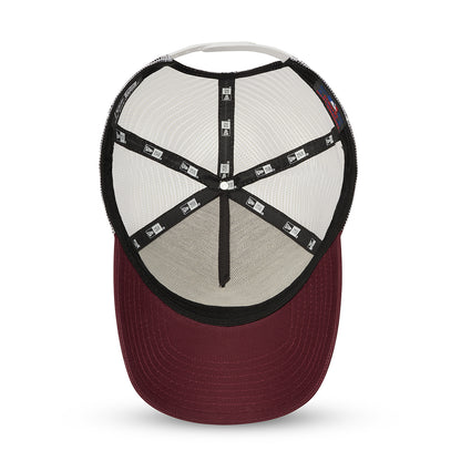 New Era 9FORTY New York Yankees A-Frame Trucker Cap - MLB League Essential - Maroon-White