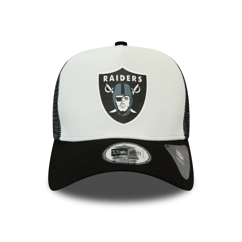 New Era 9FORTY Las Vegas Raiders A-Frame Trucker Cap - NFL Team Colour Block - Black-White