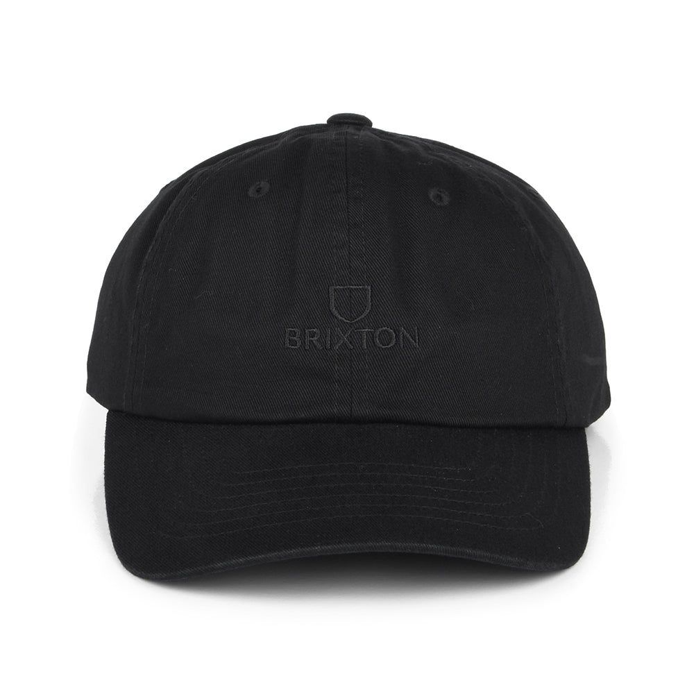 Brixton Hats Alpha LP Cotton Baseball Cap - Washed Black