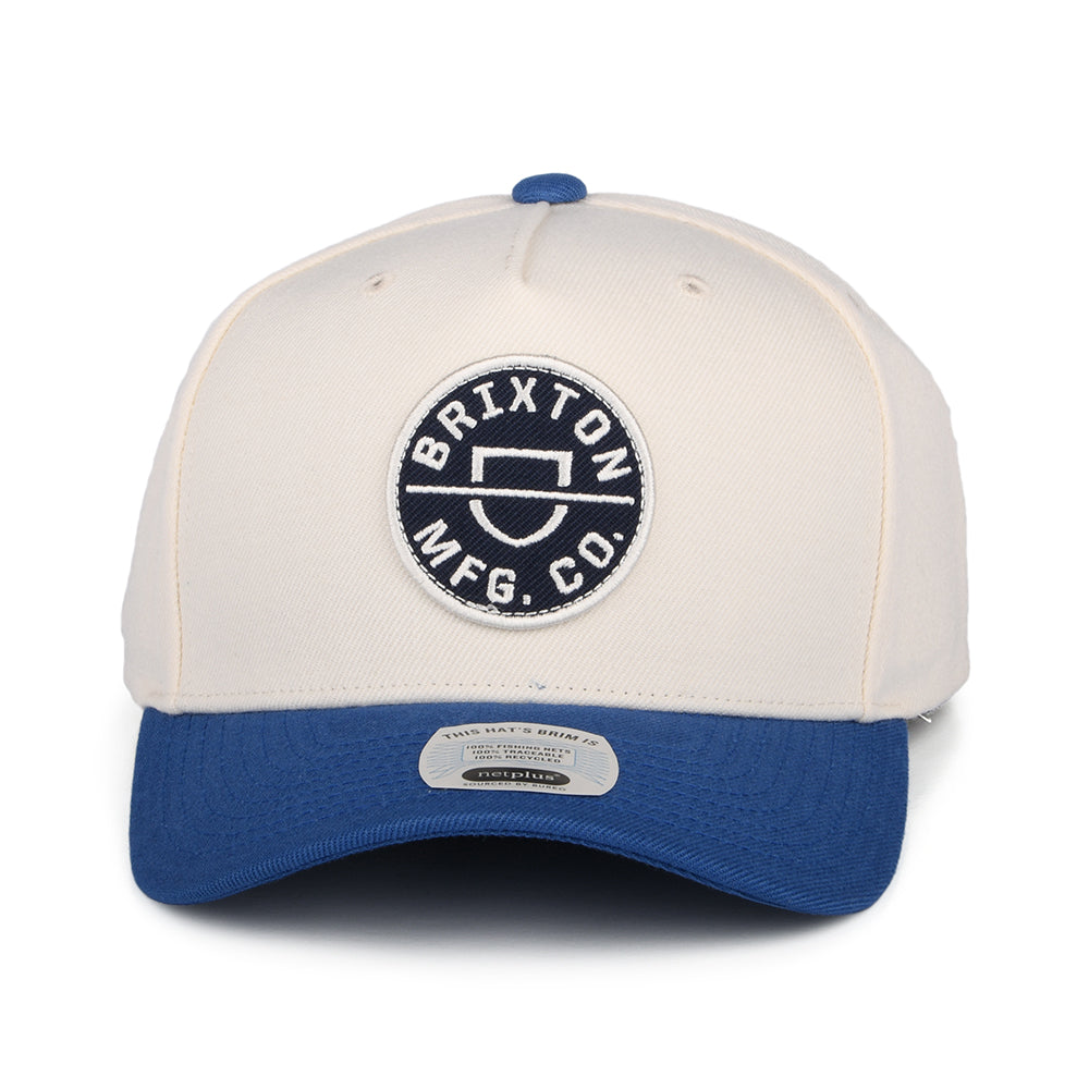 Brixton Hats Crest C NetPlus MP Snapback Cap - Off White-Blue