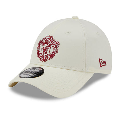 New Era 9FORTY Manchester United FC Baseball Cap - Seasonal - Off White-Cardinal