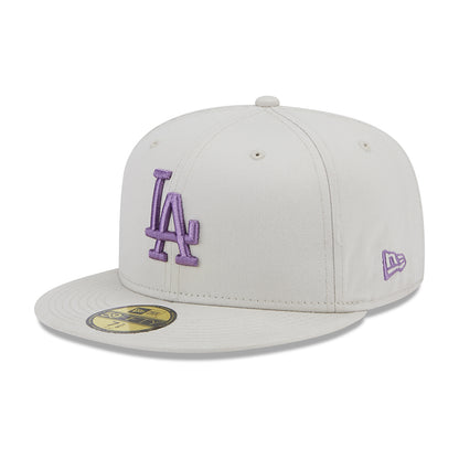 New Era 59FIFTY L.A. Dodgers Baseball Cap - MLB League Essential - Stone-Purple