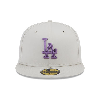 New Era 59FIFTY L.A. Dodgers Baseball Cap - MLB League Essential - Stone-Purple