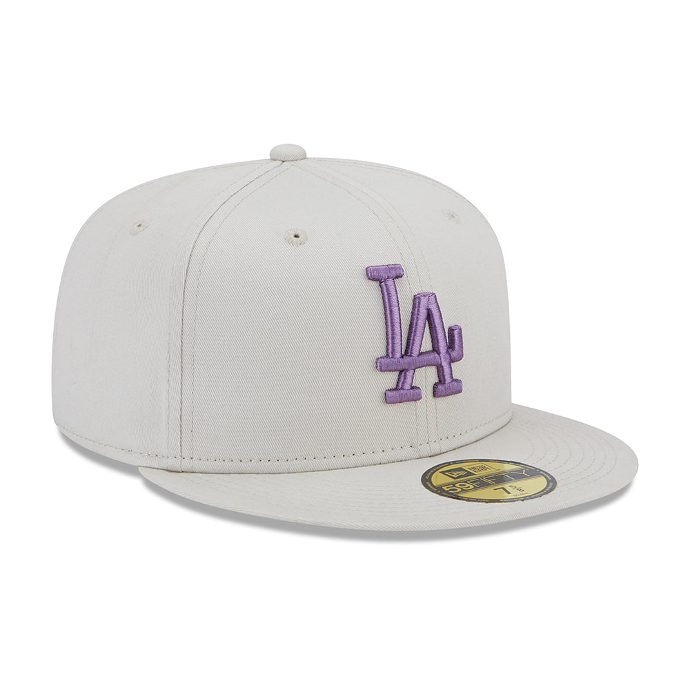 New Era 59FIFTY L.A. Dodgers Baseball Cap - MLB League Essential - Stone-Purple