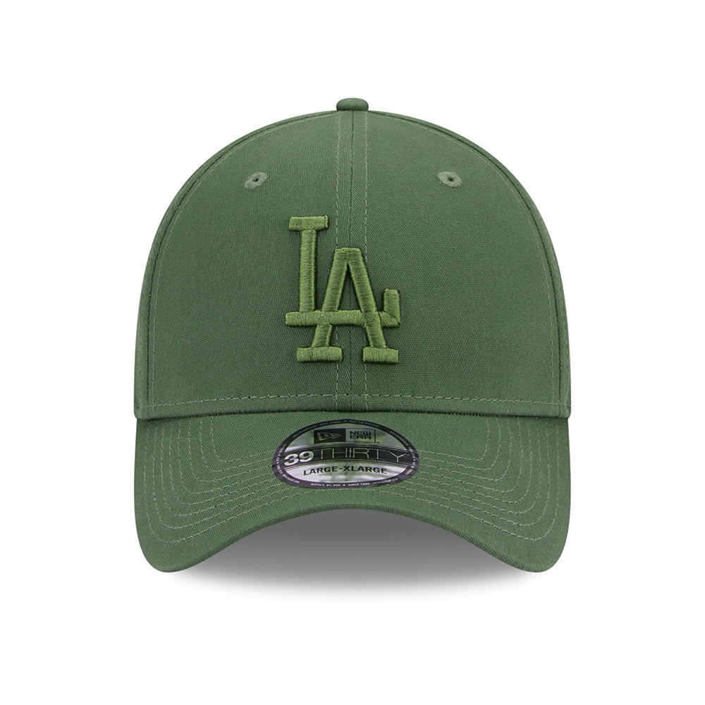 New Era 39THIRTY L.A. Dodgers Baseball Cap - MLB League Essential - Olive On Olive