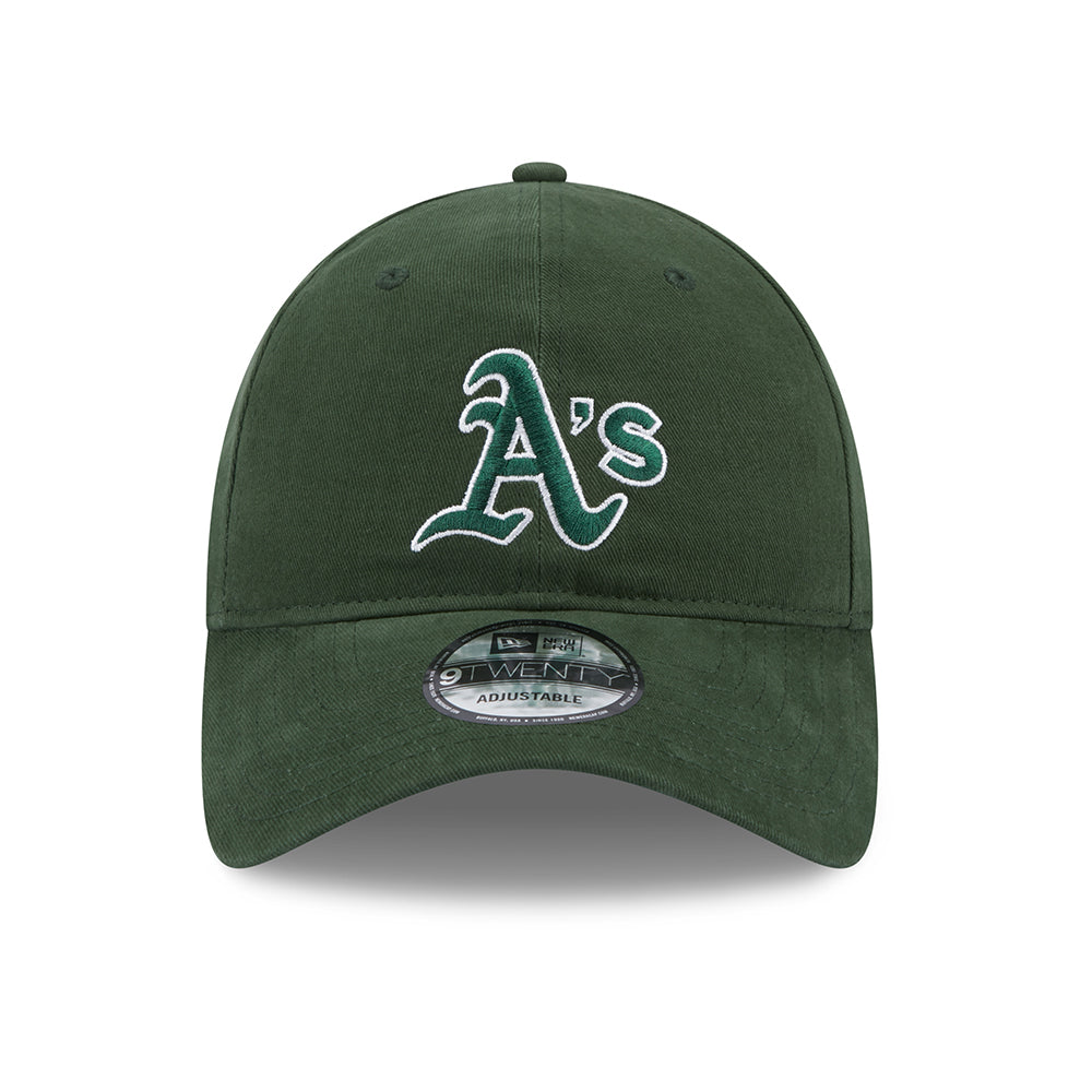 New Era 9TWENTY Oakland Athletics Baseball Cap - MLB Team Script - Dark Green