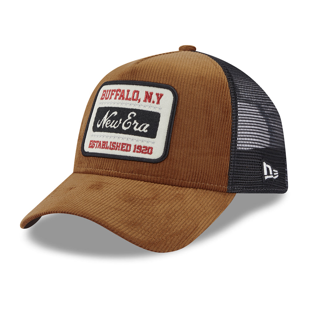 New Era Corduroy A-Frame Trucker Cap - Toffee-Black