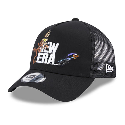 New Era Wile E. Coyote & the Road Runner A-Frame Trucker Cap - Looney Tunes - Black