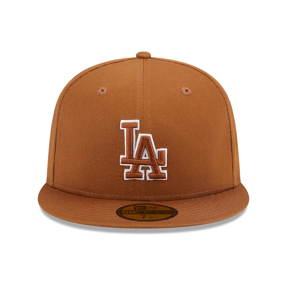 New Era 59FIFTY L.A. Dodgers Baseball Cap - MLB Team Outline - Toffee-White