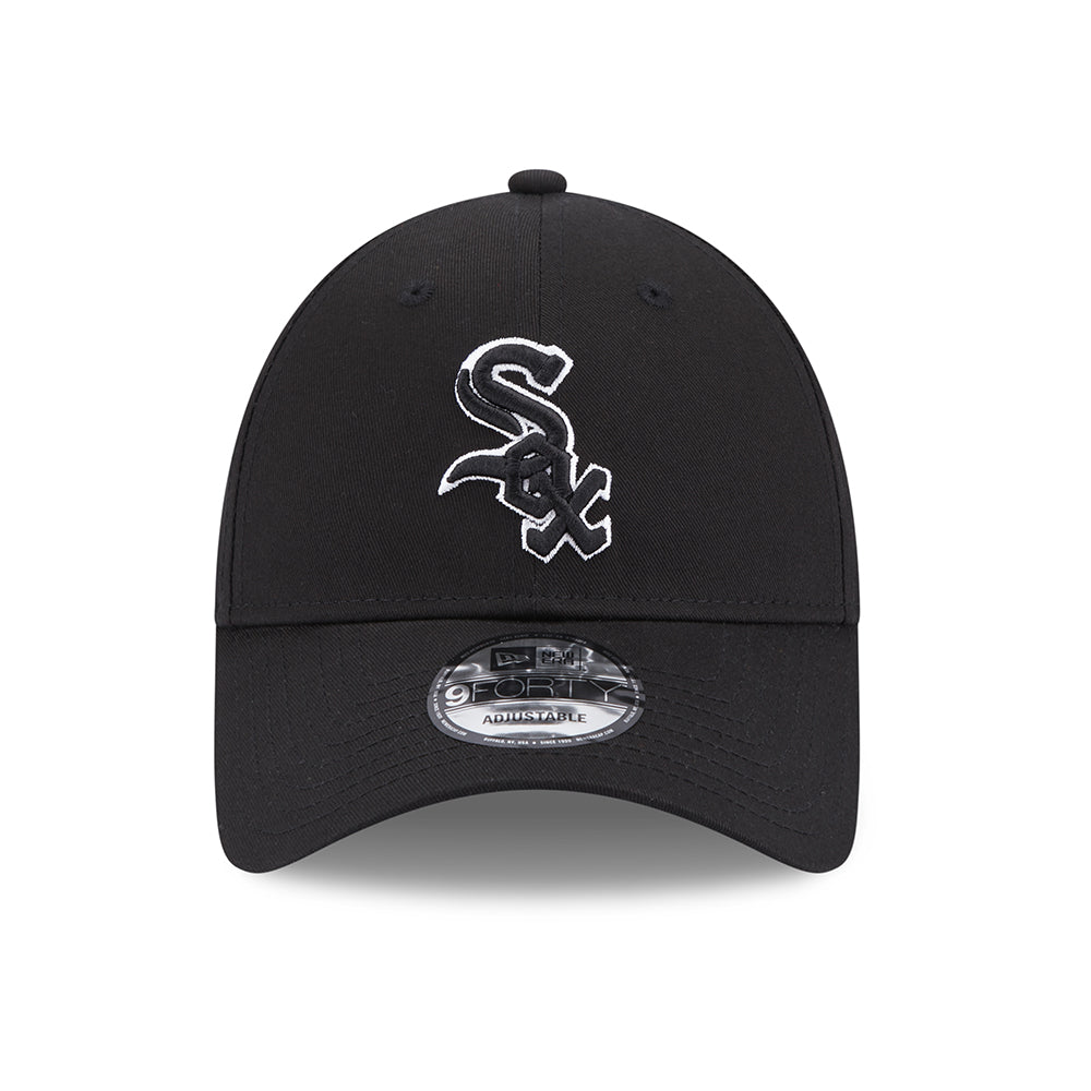 New Era 9FORTY Chicago White Sox Baseball Cap - MLB Team Outline - Black-White