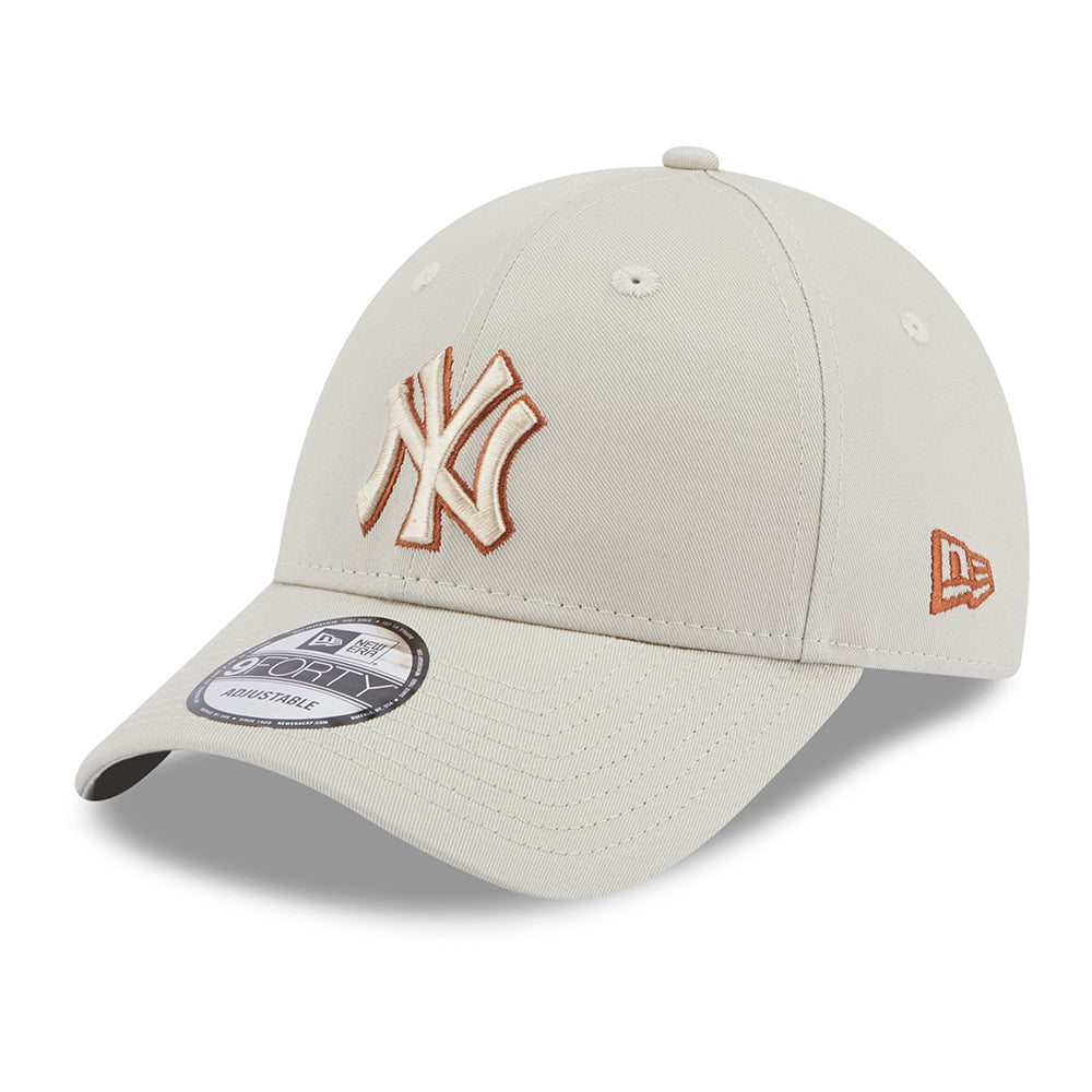 New Era 9FORTY New York Yankees Baseball Cap - MLB Team Outline - Ston ...