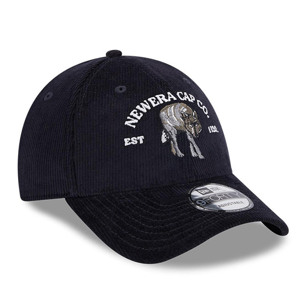 New Era 9FORTY Wolf Baseball Cap - NE Cord - Navy Blue