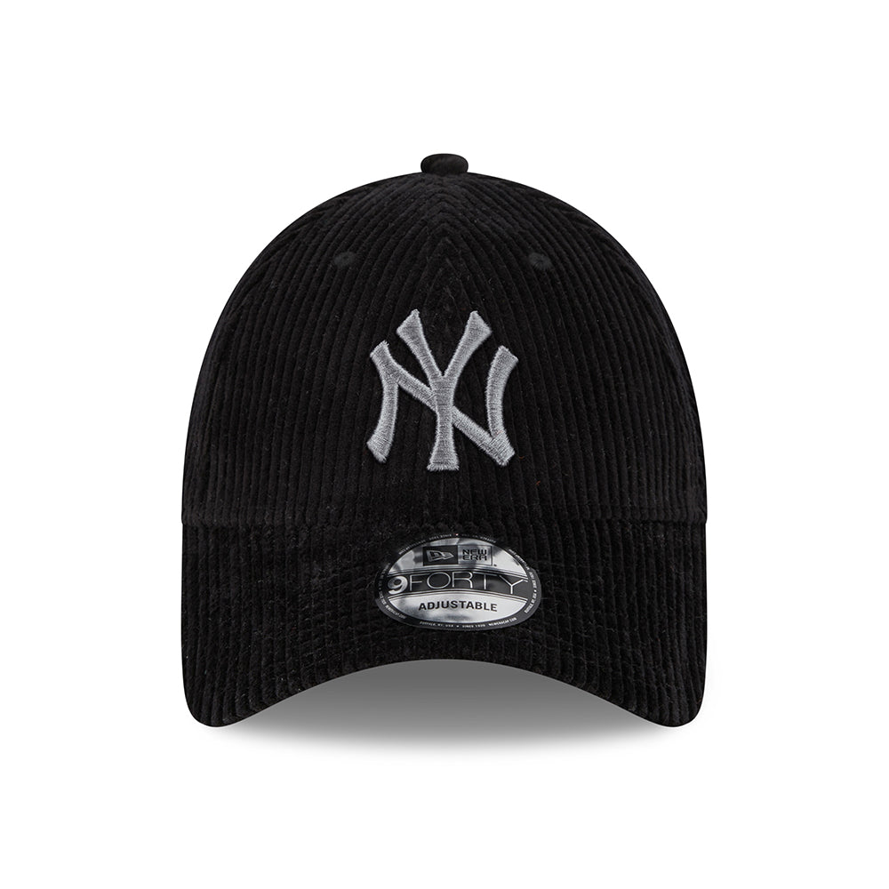 New Era 9FORTY New York Yankees Baseball Cap - MLB Wide Cord - Black-Grey