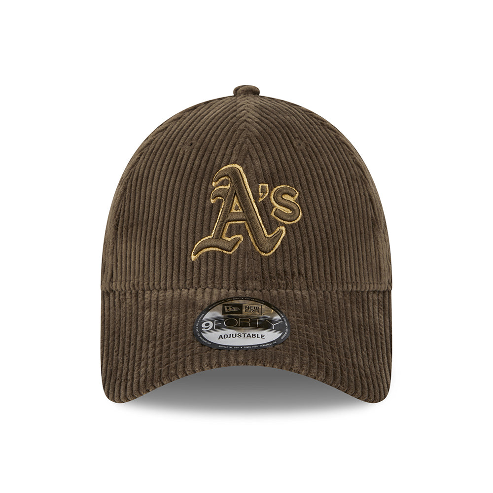 New Era 9FORTY Oakland Athletics Baseball Cap - MLB Wide Cord - Brown-Bronze