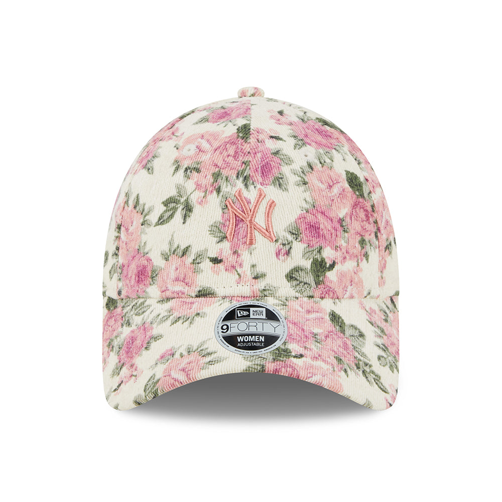 New Era Womens 9FORTY New York Yankees Baseball Cap - MLB Floral Cord - Stone-Pink