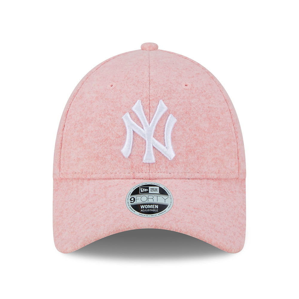 New Era Womens 9FORTY New York Yankees Baseball Cap - MLB Wool - Pink-White