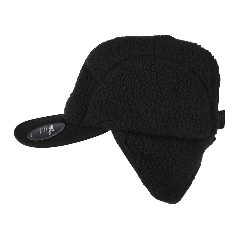 The North Face Hats Cragmont Water Repellent Fleece 5 Panel Cap With Earflaps - Black On Black