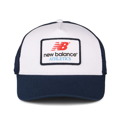 New Balance Hats Lifestyle Athletics Graphic Trucker Cap - White-Navy