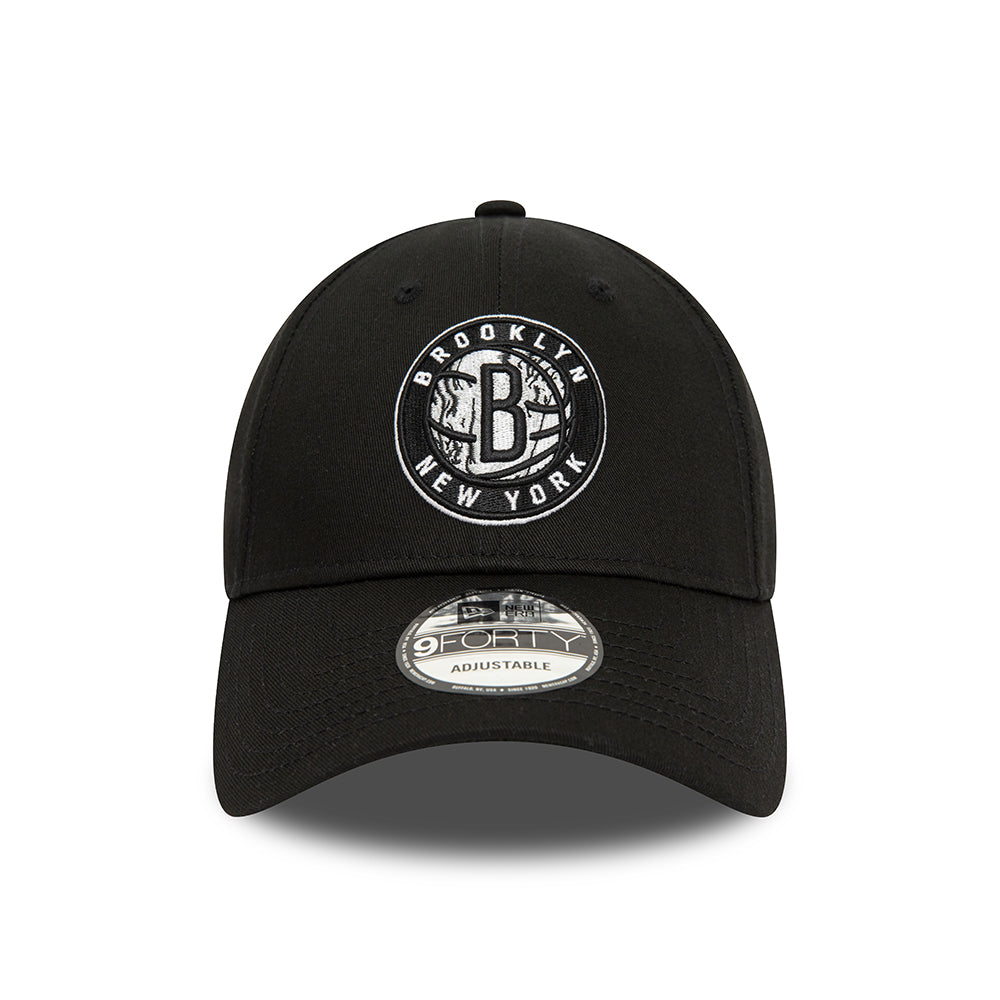 New Era 9FORTY Brooklyn Nets Baseball Cap - NBA Infill - Black-Grey