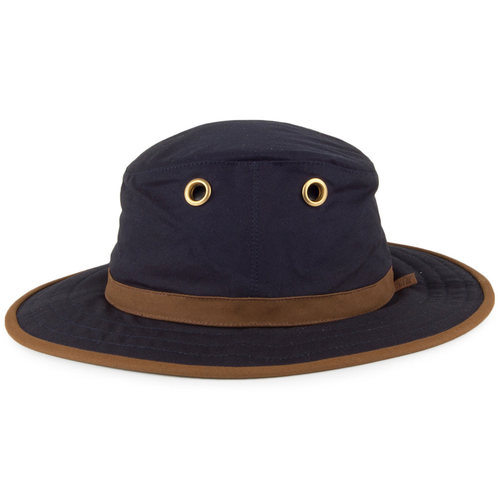 Tilley Hats TWC7 Waxed Cotton Outback Hat - Navy-Tan