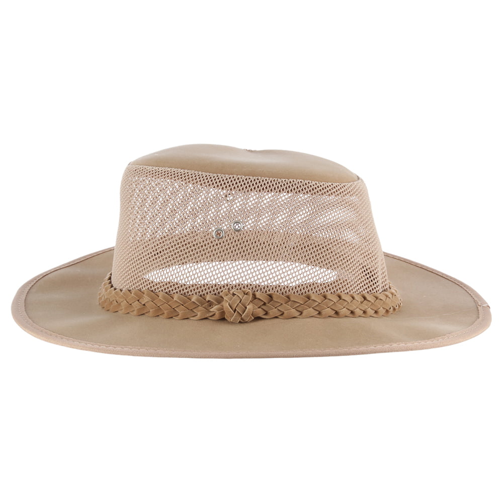 Dorfman Pacific Hats Cooler Mesh Outback Hat - Natural