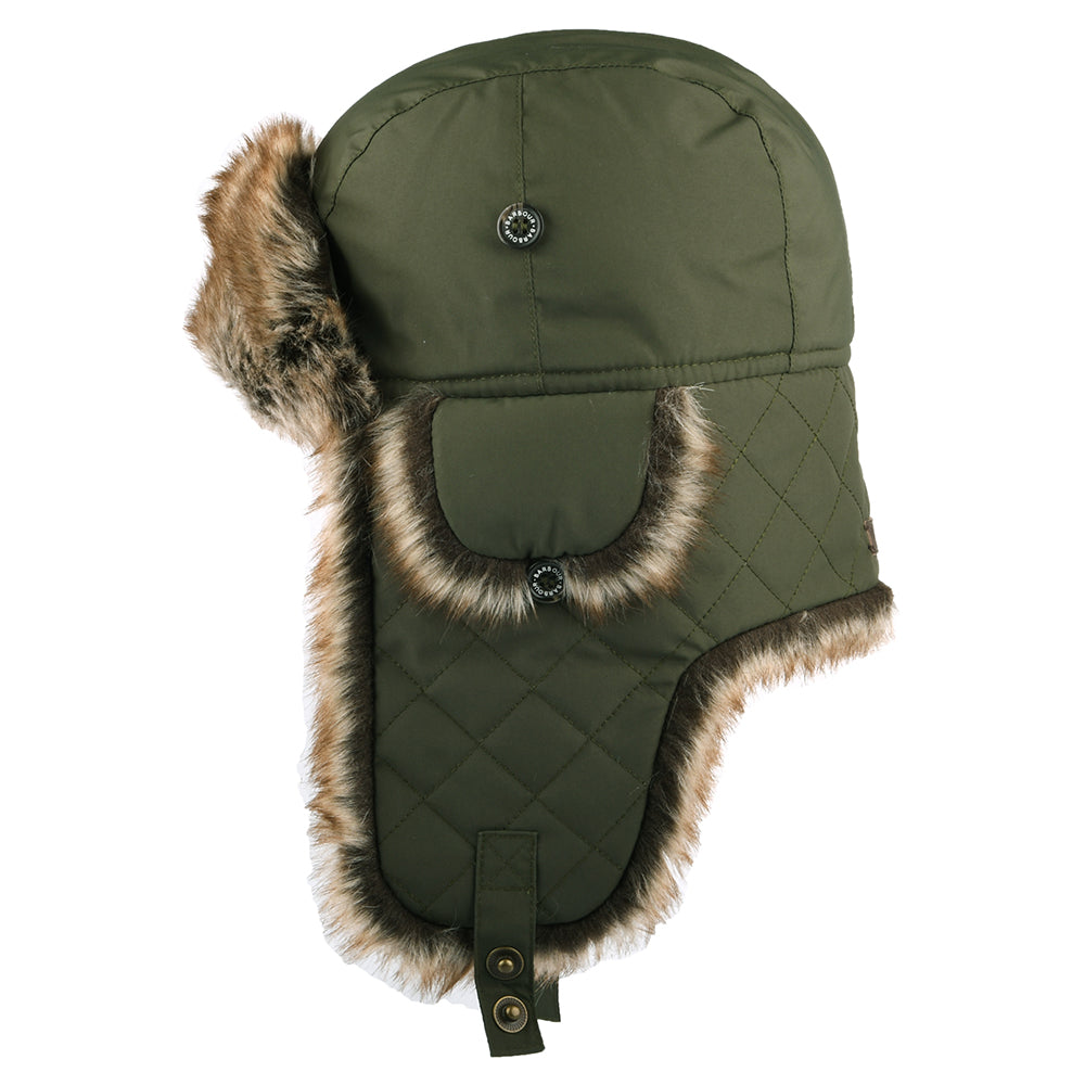 Barbour Hats Cleadon Water Resistant Trapper Hat - Dark Olive