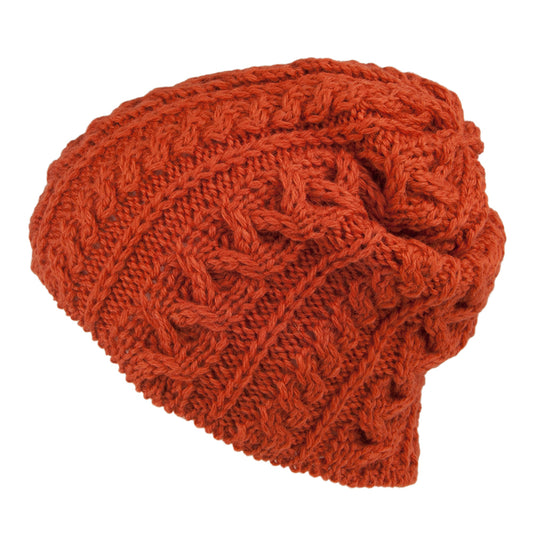 Highland 2000 English Wool Oversized Beanie Hat - Burnt Orange