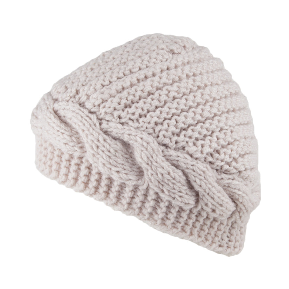 Scala Hats Emilia Button Beanie Hat - Ivory