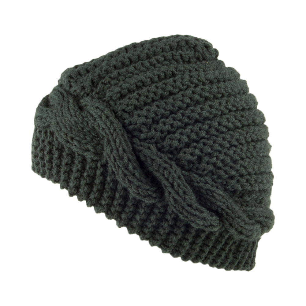 Scala Hats Emilia Button Beanie Hat - Olive