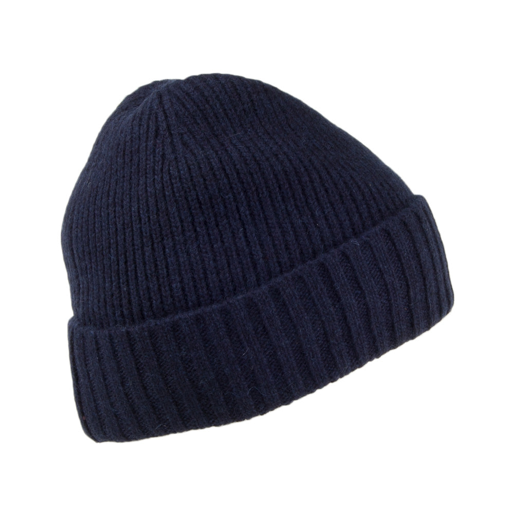 Barbour Hats Carlton Wool Blend Beanie Hat - Navy Blue