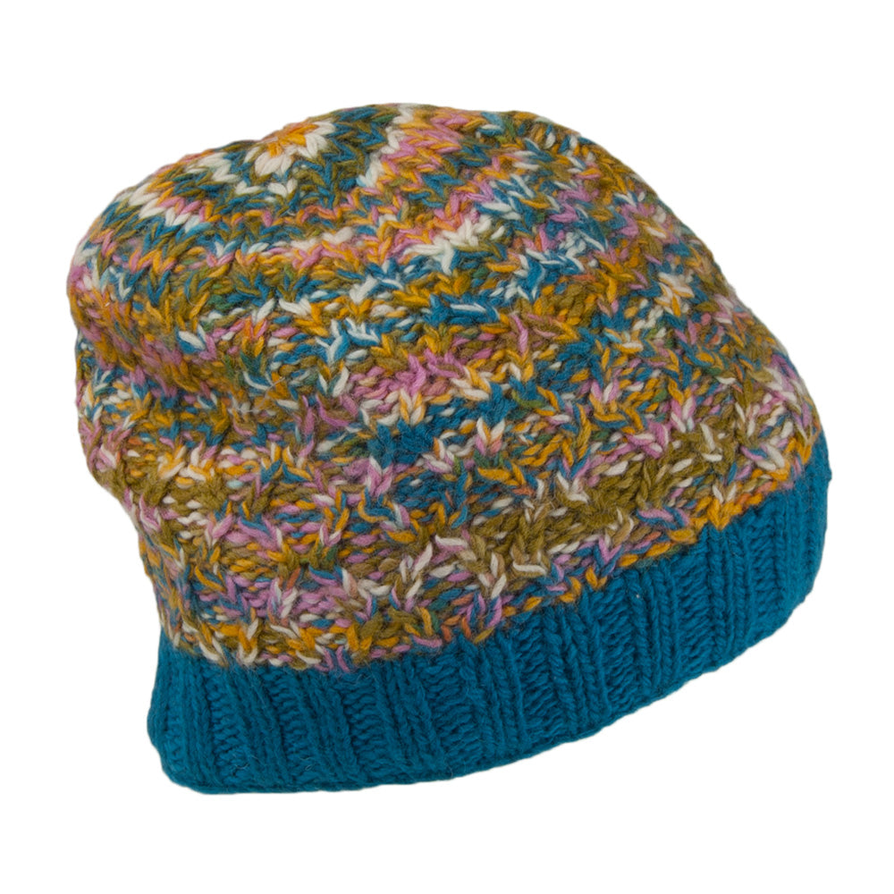 Kusan Brooklyn Double Cable Twisted Knit Beanie Hat - Teal