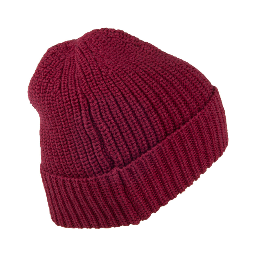 Tommy Hilfiger Hats TJM Flag Ribbed Beanie Hat - Burgundy