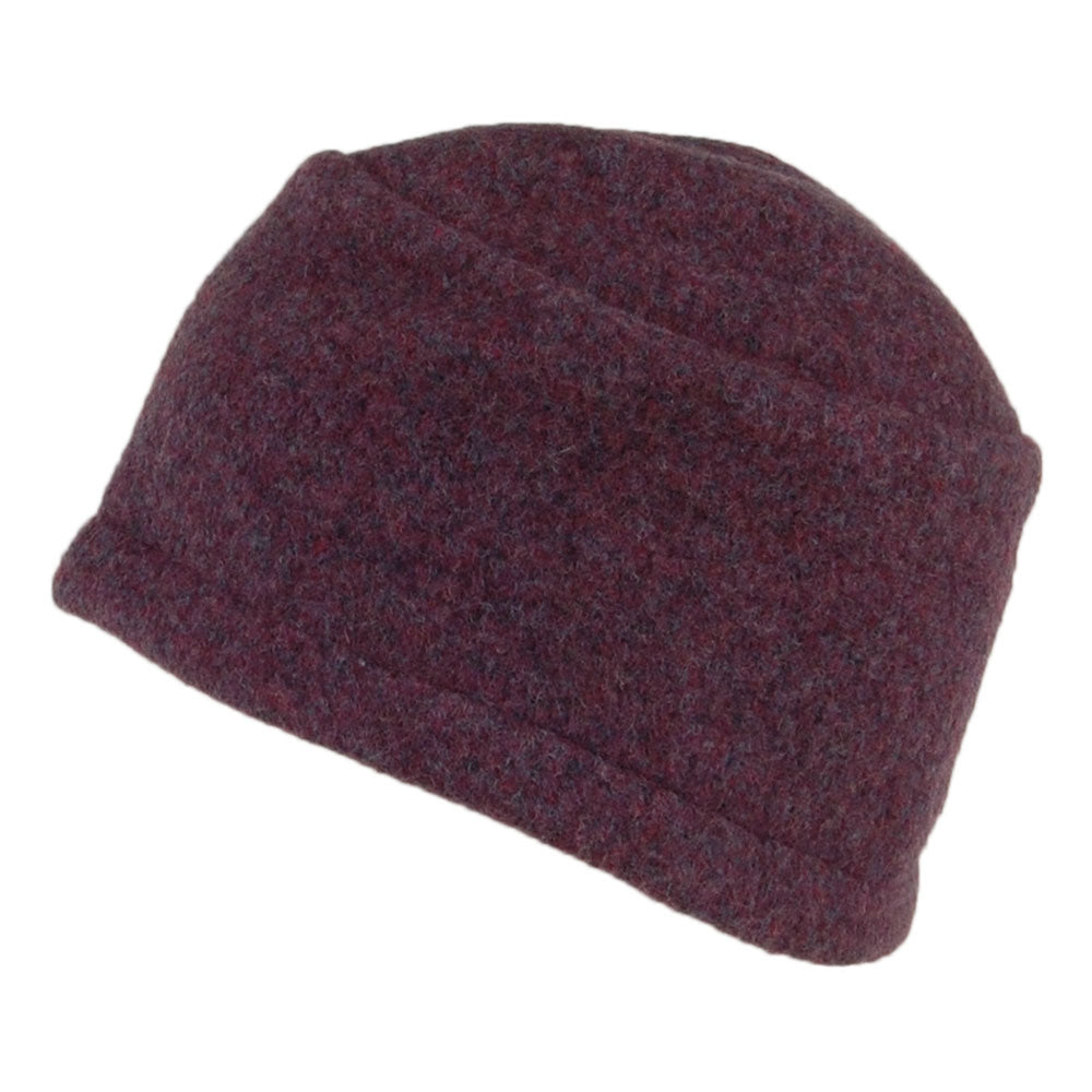 Seeberger Hats Winter Pull On Beanie Hat With Brooch - Mauve