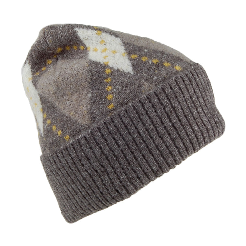 Barts Hats Eyvor Argyle Beanie Hat - Grey