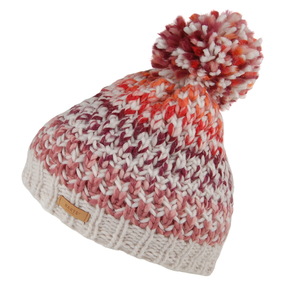 Barts Hats Nicole Space-Dyed Bobble Hat - Cream-Maroon