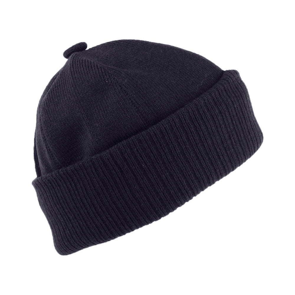 Barts Hats Lyon Button Cuffed Beanie Hat - Navy Blue