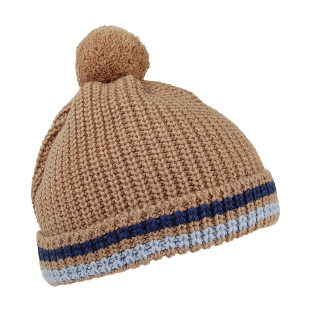 Armor Lux Hats Hiver Bobble Hat - Tan-Blue