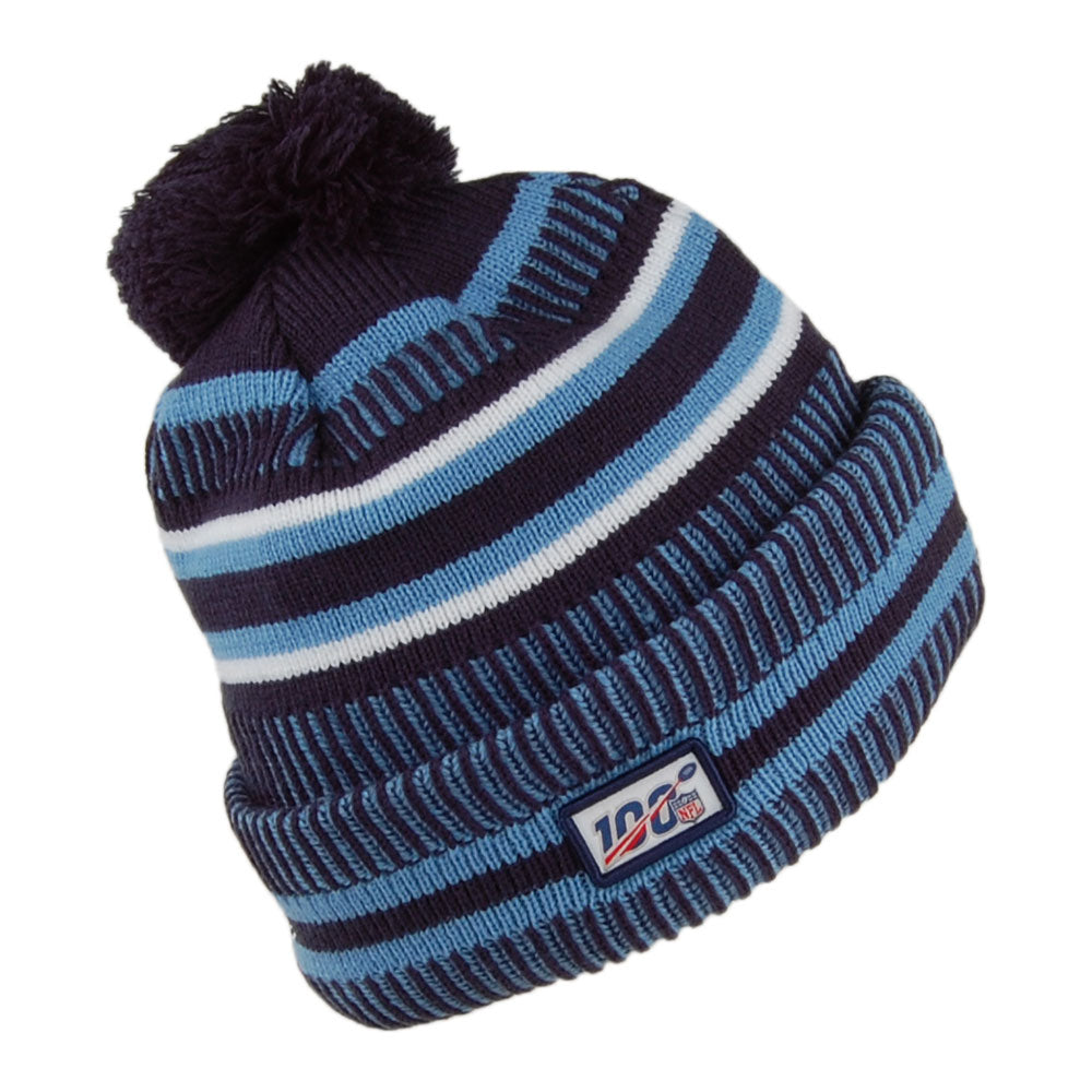 New Era Tennessee Titans Bobble Hat - NFL On Field Knit - Blue