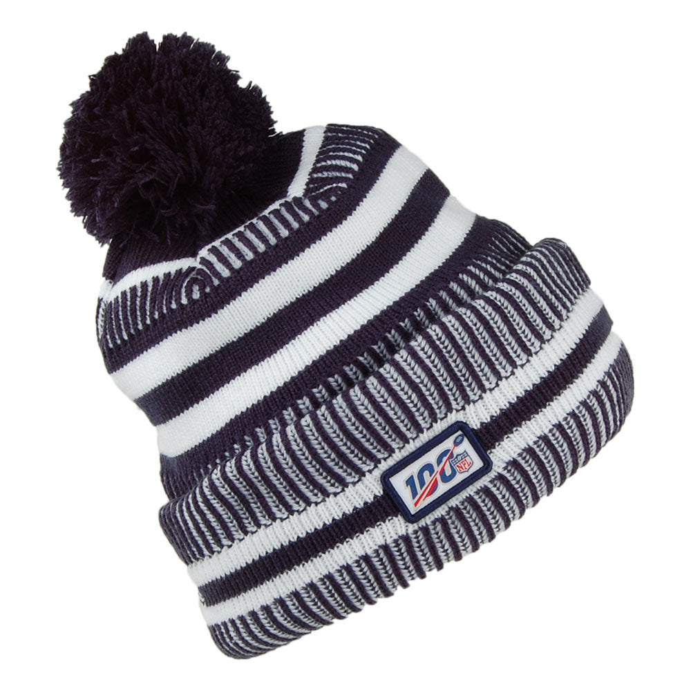 New Era Los Angeles Rams Bobble Hat - NFL On Field Knit - Navy-White