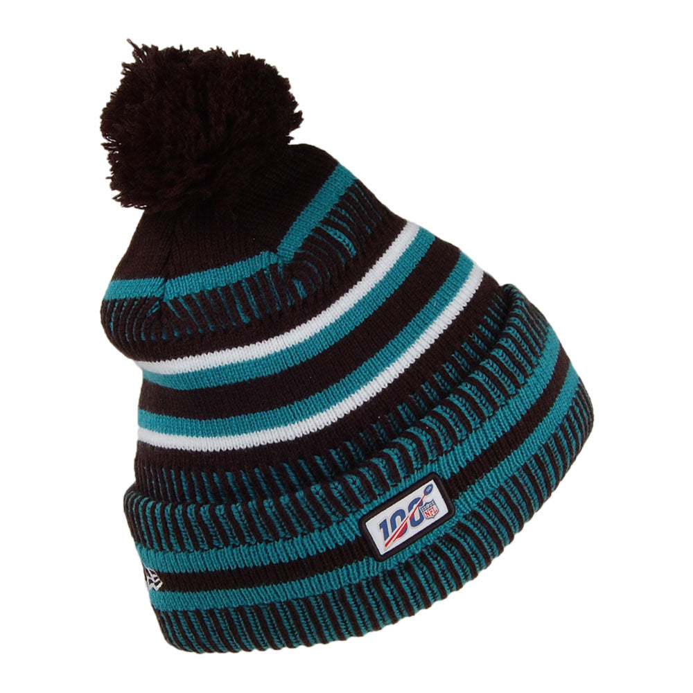 New Era Jacksonville Jaguars Bobble Hat - NFL On Field Knit - Teal-Black